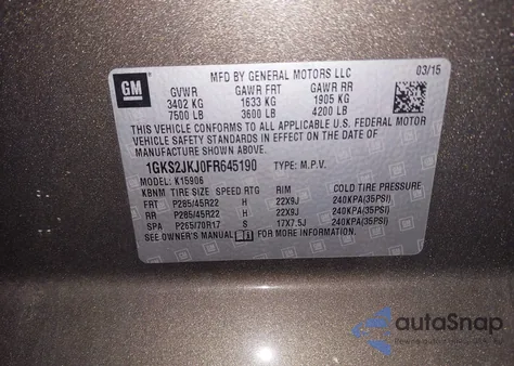 2015 GMC Yukon Xl 1500 Denali from USA, damaged, VIN 1GKS2JKJ0FR645190